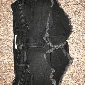 Black jean shorts